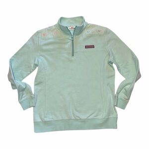 Vineyard Vines Light Green Quarter-Zip Sweater